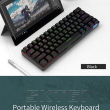 DAIDAI STK61 Wireless Dual Mode Mechanical Keyboard 61 Key Mixed Light Wireless Keyboard Suitable For Office Gaming Wireless Keyboard - Red Switch Pink - Pink - View 3