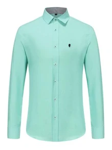 Men Shirts - 薄荷綠 - 查看 1