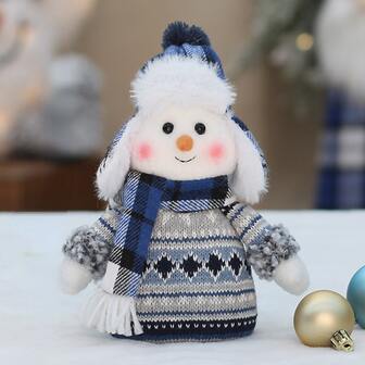 1個新的聖誕裝飾品,藍色布娃娃,可愛的滑雪晃動雪人裝飾品,適用於客廳、臥室、餐廳,現代家居裝飾,聖誕老人雪人毛絨娃娃聖誕樹裝飾品,家裝震撼推薦!