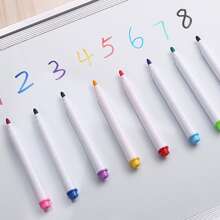 8pcs Magnetic Whiteboard & Blackboard Marker Pens With Eraser, Water Based Ink Writing Supplies For Office And Teaching