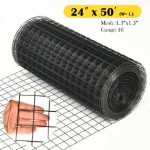 Costway Hardware Cloth 16 Gauge Black Vinyl Coated Welded Wire Mesh 1.5'' - Black - View 1