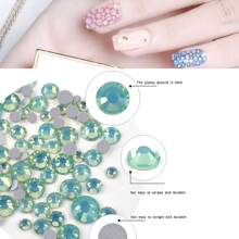 ART LALIC Green Mixed Opal Rhinestones, Flat-Backed Glass Crystal And Ornaments For Nail Art Decoration Diy Nail Charms Nail Gems Nail Supplies Nails