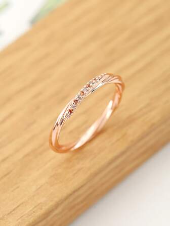 奢華扭結氧化鋯女性圓環