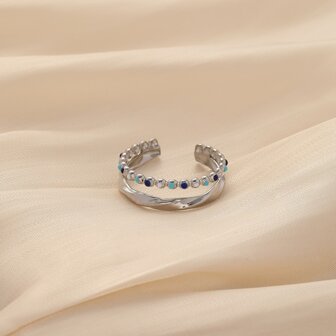 Hegaze 1入不鏽鋼女士可調節開口捻轉設計戒指