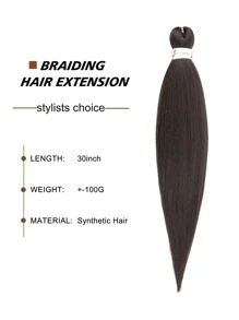 Pre-Stretched Braiding Hair Long Braiding Hair Yaki Texture Soft Crochet Braids,  Hot Water Setting Twist Synthetic Braiding Hair Extensions - Black-brown - View 6