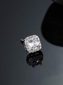 ESBERRY 1 pieza Pendiente elegante de plata de ley 925 para hombres, regalo para uso diario - Plateado - Ver 2