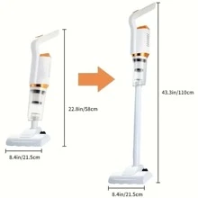 1入組無線吸塵器,3合1高吸力手持式吸塵器配延伸管,家居清潔工具,家用電器 - 白色 - 查看 8