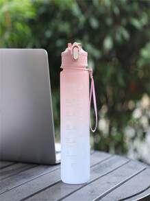 Botella De Agua Deportiva De 900ml Con Color Degradado Para Exteriores En Rosa Claro - Rosa Pálido - Ver 2