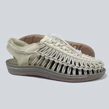 新品到貨男士沙灘涼鞋,夏天韓語風格大尺寸手工編織涼鞋,運動透氣休閒情侶鞋