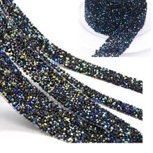 1pc Glitter Self-adhesive Ribbon Roll For Wedding Cake, Birthday, And Art Craft Decoration - Black AB - View 7