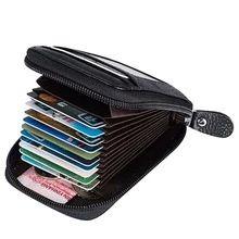 1pc Black Accordion Card Holder Wallet - Black - View 3