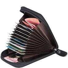 1pc Black Accordion Card Holder Wallet - Black - View 2