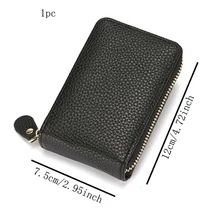 1pc Black Accordion Card Holder Wallet - Black - View 6