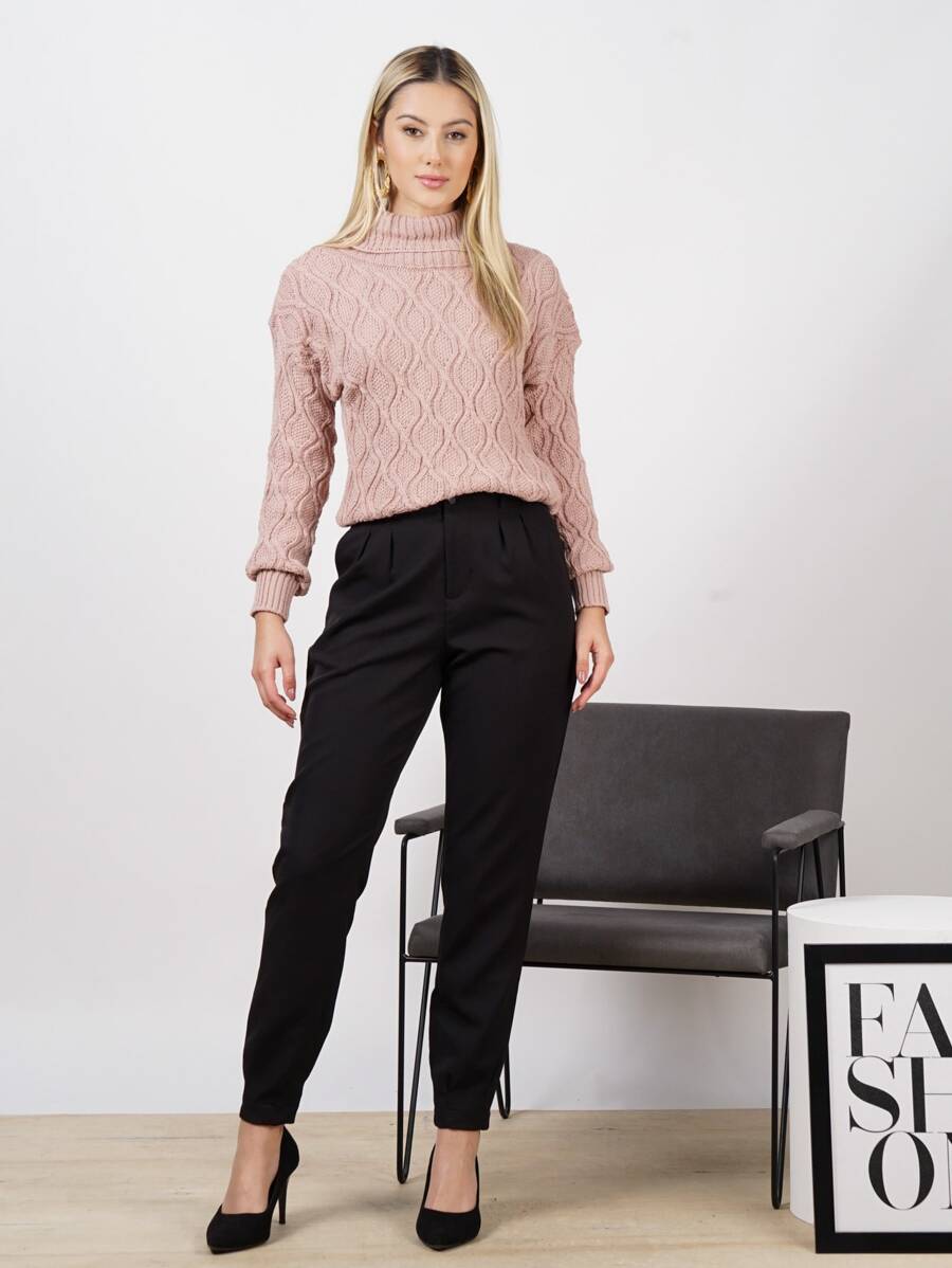 Women Sweaters - 藕粉色 - 查看 1