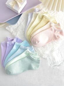 6pairs/Set Random Plain Simple & Versatile Women's Short Socks For Casual & Sports - Multicolor - View 4