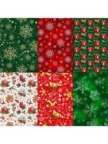 24張(12種設計x2)復古聖誕主題相簿紙,用於diy手帳、相簿、禮品包裝 - 彩色 - 查看 2