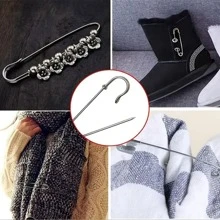 10 件大号别针，重型毛毯别针，散装钢弹簧锁针，用于毛毯紧固件、工艺品、苏格兰短裙胸针制作 - 銀色 - 查看 5