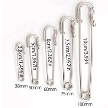 10 件大号别针，重型毛毯别针，散装钢弹簧锁针，用于毛毯紧固件、工艺品、苏格兰短裙胸针制作 - 銀色 - 查看 4