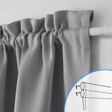 NICETOWN French Door Curtains for Living Room - with Adjustable Tie-Back Blackout Patio Door/Glass Door Window Curtain Panel for Privacy, Single Panel - 銀灰色 - 查看 2