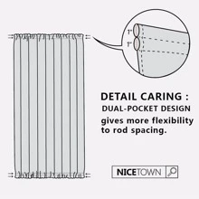 NICETOWN French Door Curtains for Living Room - with Adjustable Tie-Back Blackout Patio Door/Glass Door Window Curtain Panel for Privacy, Single Panel - 銀灰色 - 查看 5