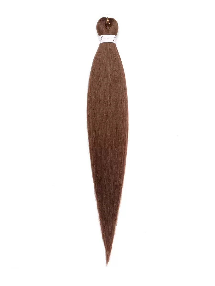 預拉伸編織頭髮長編織頭髮燒紋理柔軟鉤針辮子,熱水定型扭曲合成編織接發 - Dark Brown - 查看 1