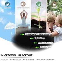 NICETOWN French Door Curtains for Living Room - with Adjustable Tie-Back Blackout Patio Door/Glass Door Window Curtain Panel for Privacy, Single Panel - 黑色的 - 查看 7