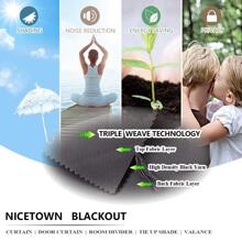 NICETOWN French Door Curtains for Living Room - with Adjustable Tie-Back Blackout Patio Door/Glass Door Window Curtain Panel for Privacy, Single Panel - 灰色的 - 查看 5