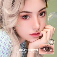 1 Pair Color Goat Series Contact Lenses Yearly Use 14.4mm - Brown - View 4