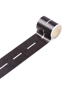 1 Cuộn Băng Keo Đường Bộ, Đường Sắt Và Giấy Hoạt Hình Tự Làm, Băng Keo Đường Sắt Và Đường Cao Tốc, Miếng Dán Cong Cho Xe Hơi Và Tàu Hỏa - màu đen - Xem 1
