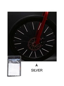 1pack/12pcs Bicycle Colorful Reflective Spoke Beads With Steel Wire Card For Mtb/fixed Gear Bike Warning Safety Signal Reflective Strip Cycling Accessories - Silver - View 2