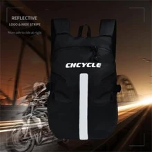 Reflective Motorcycle Helmet Backpack Waterproof Large Capacity Riding Bag - Black - View 8