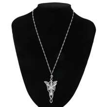 1入組水晶吊墜項鍊,男女兩用時尚配飾 - 銀色 - 查看 2