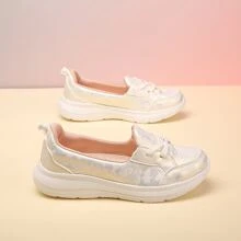 女性競技鞋柔軟的大尺寸舞鞋防水舞鞋白色平底護士鞋戶外休閒步行懷孕女性鞋