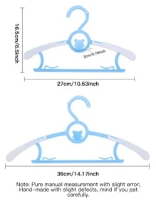30pcs Kids' Multi-functional Anti-slip Retractable Plastic Clothes Hanger For Baby Clothes Drying And Storage