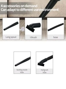 家用無線手持吸塵器便攜式迷你高功率清潔乾濕表面帶寵物毛髮清潔功能 - 黑色 - 查看 3