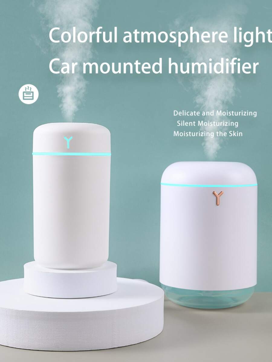 1入迷你汽車加濕器,帶led燈,便攜式420ml H2o霧化製造機,usb空氣加濕器,適用於夏季、家庭、辦公室、臥室 - 白色 - 查看 1