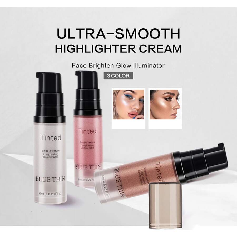 香檳色高光:臉部&嘴唇高光,,提亮,,塑造輪廓流體粉底彩妝