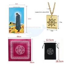 Tarjetas de tarot El paquete (español edición),Smith- Tarot Deck + Colgante Rueda De La Fortuna 10*6cm,Conjunto de 4 piezas - Multicolor - Ver 2