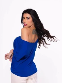 Women Blouses - Royal Blue - View 2