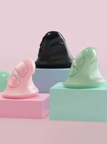 ماوس لاسلكي المستقبل المزدوج Usb & Type C ، ماوس لاسلكي رأسي بتصميم الراحة مكتبية وعصرية باللون الوردي