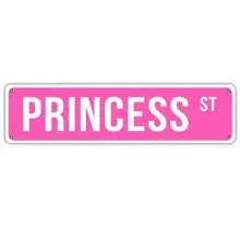 Joivida 1pc Princess St Pink Metal Tin Sign 16 X 4 Inch Funny Signs For Dorm, Teen Room Decor, Aesthetic Room Decor, Cute Room Decor For Teen Girls Best Gifts Birthday , B&B Decor, High-End Hotel Supplies Graduation