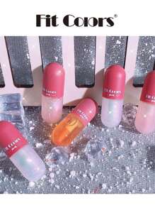 Fit Colors 迷你膠囊潤唇膏，1入組保濕唇彩透明彩色彈丸潤唇膏油亮白液體唇膏 - 銀色 - 查看 4