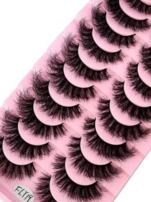 HBZGTLAD 10 Pairs Russian Strip Lashes Fluffy Mink Lashes 3D False Eyelashes Russian Volume Eyelashes Fake Eyelashes Dramatic Messy Mink Lashes Wispy Long Foxy Eye Lifting Look Eyelash Extension Kit Full Eyelash Strip To Lengthen And Volumize The Outer Corner Of Your Eye Beauty Makeup Strip Lashes, Lashes, Eyelashes, Fake Lashes