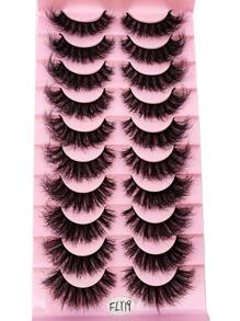 HBZGTLAD 10 Pairs Russian Strip Lashes Fluffy Mink Lashes 3D False Eyelashes Russian Volume Eyelashes Fake Eyelashes Dramatic Messy Mink Lashes Wispy Long Foxy Eye Lifting Look Eyelash Extension Kit Full Eyelash Strip To Lengthen And Volumize The Outer Corner Of Your Eye Beauty Makeup Strip Lashes, Lashes, Eyelashes, Fake Lashes
