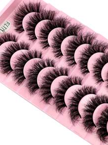 HBZGTLAD 10 Pairs Russian Strip Lashes Fluffy Mink Lashes 3D False Eyelashes Russian Volume Eyelashes Fake Eyelashes Dramatic Messy Mink Lashes Wispy Long Foxy Eye Lifting Look Eyelash Extension Kit Full Eyelash Strip To Lengthen And Volumize The Outer Corner Of Your Eye Beauty Makeup Strip Lashes, Lashes, Eyelashes, Fake Lashes