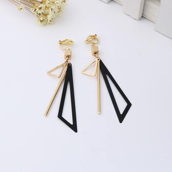 5279款黑色掛墜耳環,適合日常佩戴