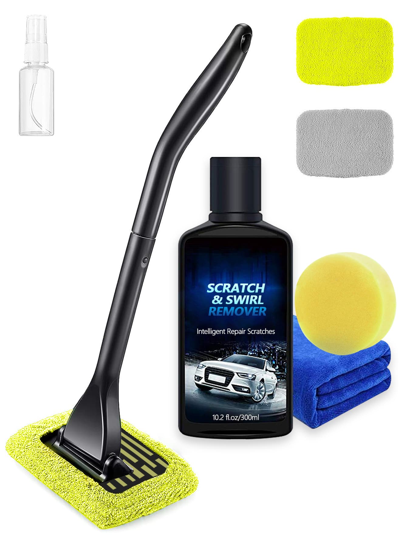 7pcs Set Car Glass & Body Scratch Remover Cleaning Kit, Including