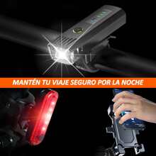 INCRUSTUS USB Rechargeable Bike Light, Adjustable Angle Brightness Front And Rear Bike Lights, IPX4 Waterproof Bicycle Night Light Set With Mobile Phone Holder, LED Bike Light For Road And Mountain