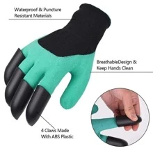 1 Pair Garden Gloves With Claws - Perfect For Digging, Planting, Weeding, Seeding - Protects Nails And Fingers - Essential Gardening Supplies And Tools