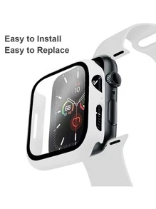 2pcs Soft Silicone Sport Watch Band & Compatible Screen Protector Compatible With Apple Watch 38/40/41/42/44/45/46/49mm, Comfortable Adjustable Waterproof Wrist Strap For Men & Women, Compatible With Apple Watch Series Ultra/SE/10/9/8/7/6/5/4/3/2/1